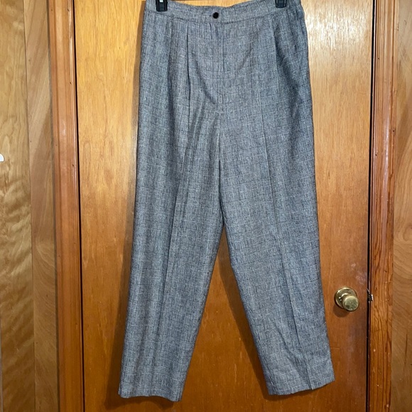 •ALFRED DUNNER•NWT BLACK & WHITE PLAID PLEATED WOOL BLEND TROUSERS SIZE 16 - Picture 4 of 10